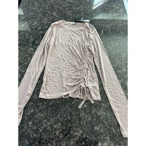 LA made CELESTIAL RUCHED TOP. NWT Size M. Long Sleeve Shirt